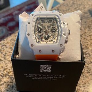 Ativa White and Orange Chronograph Watch